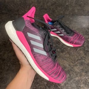Adidas Pink Solar Glide Boost Running Shoes Women Size 7.5